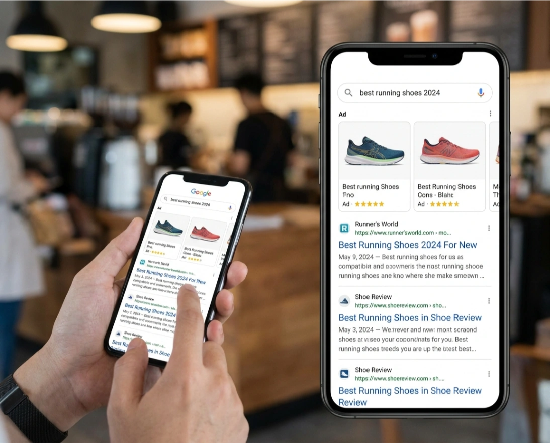 Google Ads mobile search results σε κινητές συσκευές