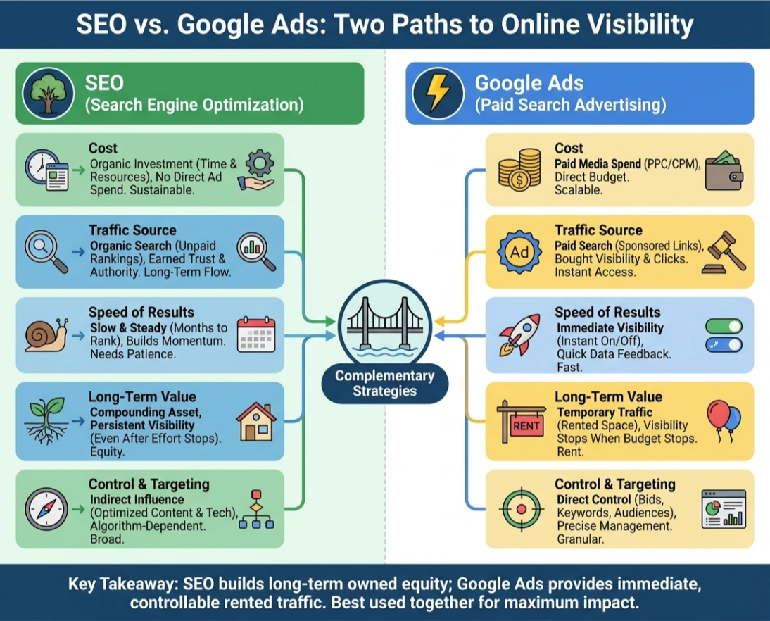 SEO vs Google Ads: Τι Είναι Καλύτερο για την Επιχείρησή σας;