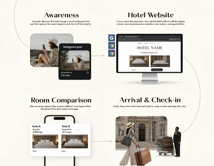 Customer journey από το Instagram στο website και την άφιξη