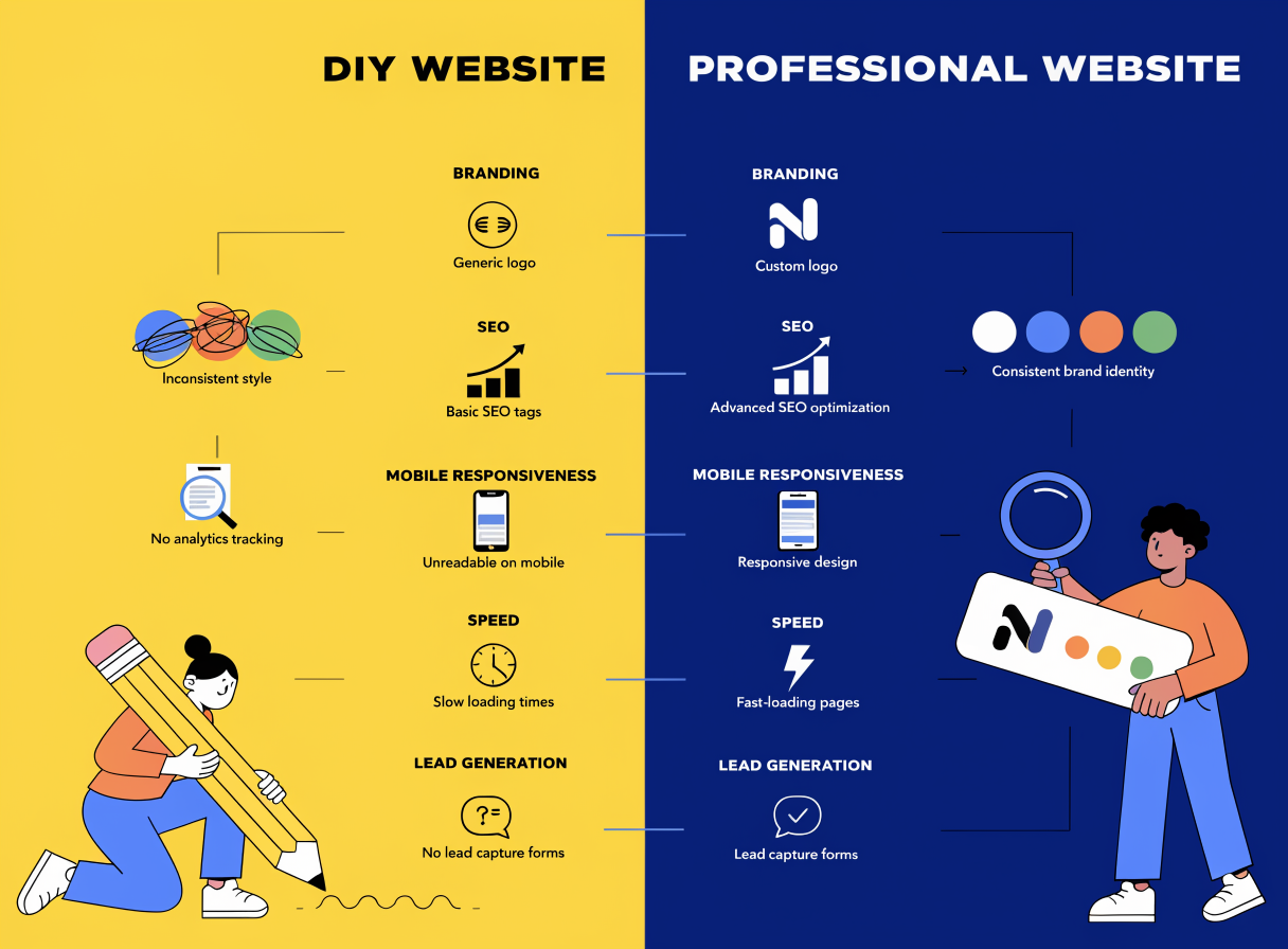 Σύγκριση DIY website και επαγγελματικού website design