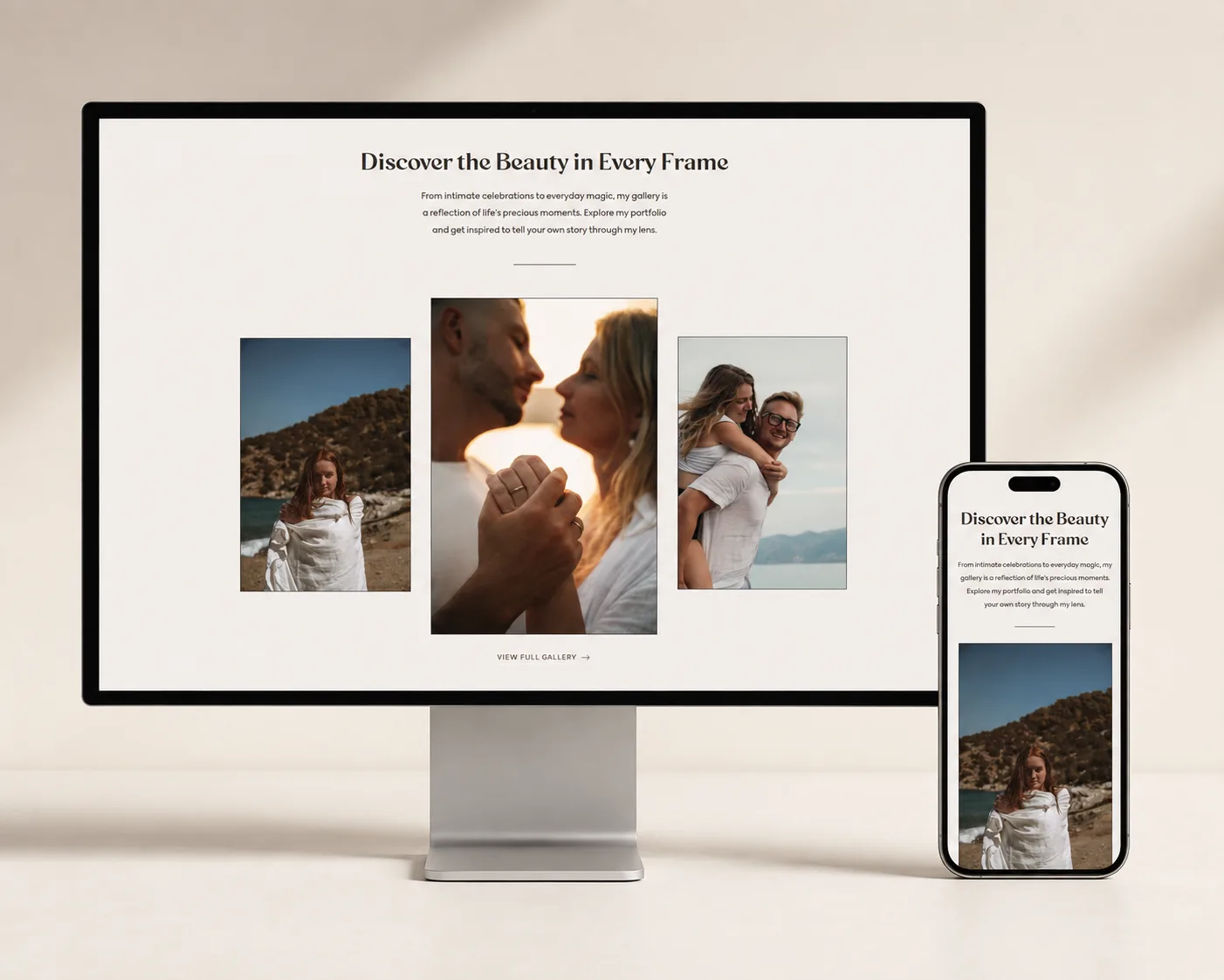 Portrait-led portfolio and gallery discovery