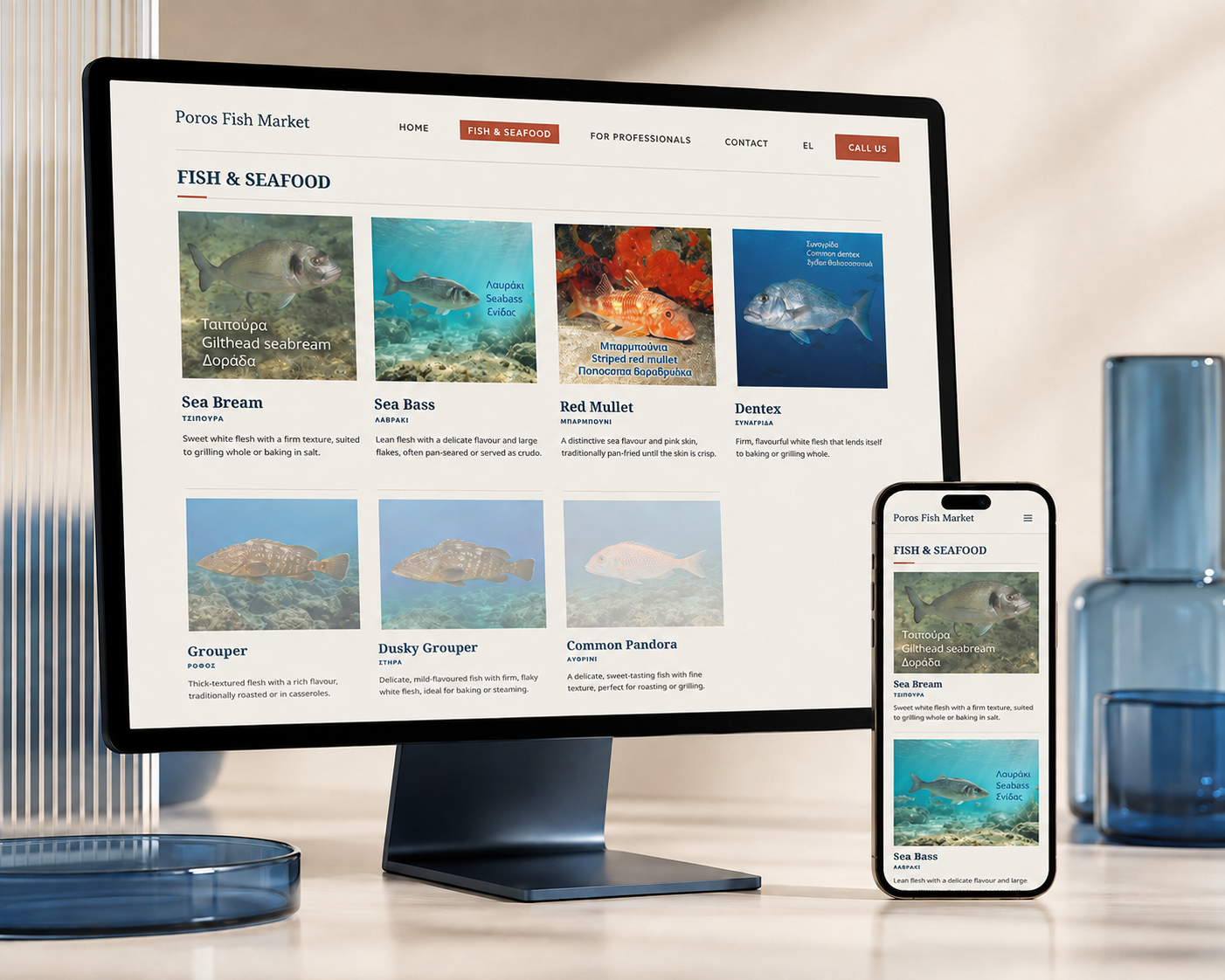 Bilingual fish and seafood catalogue
